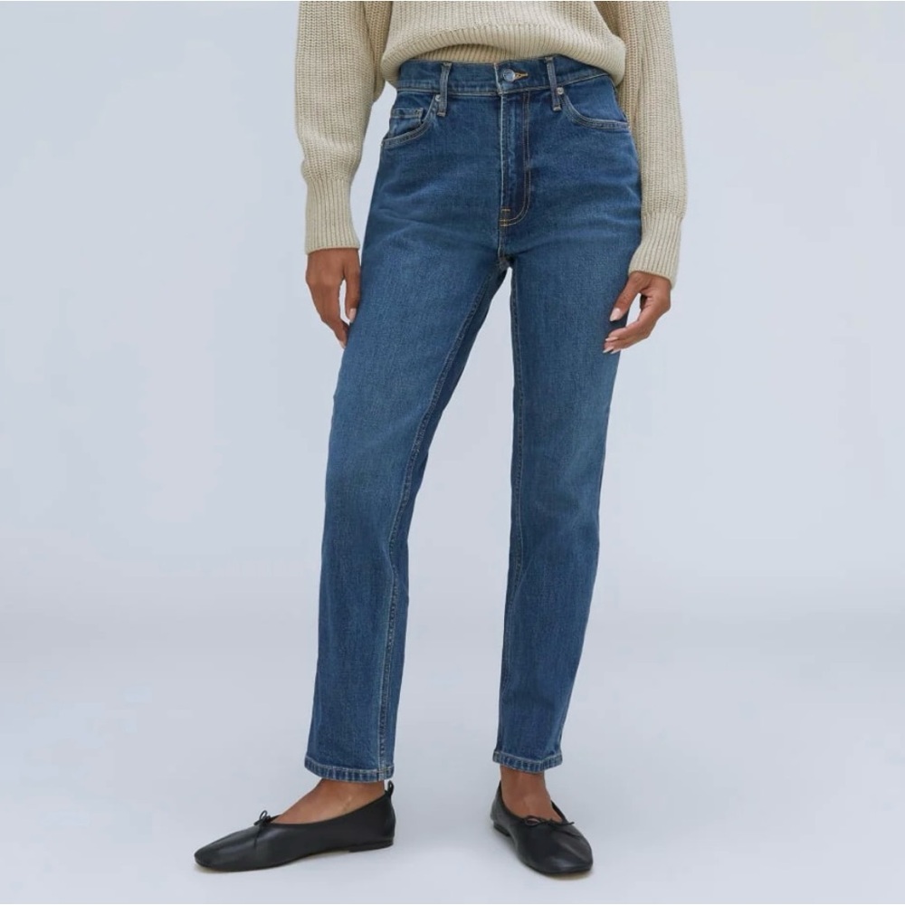 Everlane Cheeky Straight Jeans NWT – Size 31 Dark Blue High Rise